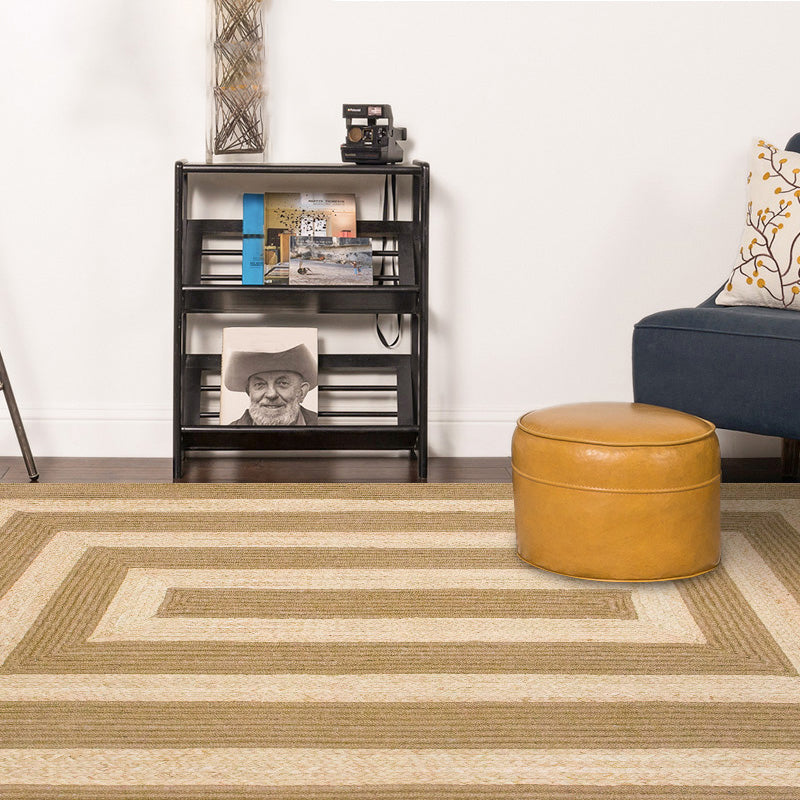 Countryside Striped Pattern Rug Brown and Khaki Sisal Rug Non-Slip Backing Washable Pet Friendly Carpet for Home Khaki 2'11" x 4'11" Clearhalo 'Area Rug' 'Rug' 1810735