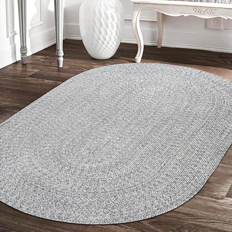 Grey Plain Rug Jute Countryside Rug Washable Pet Friendly Reversible Carpet for Living Room Clearhalo 'Area Rug' 'Rug' 1810851