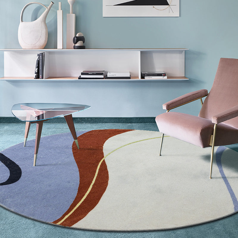 Green and White Abstract Rug Polyester Modern Rug Pet Friendly Washable Non-Slip Area Rug for Living Room Blue Clearhalo 'Area Rug' 'Rug' 1810981