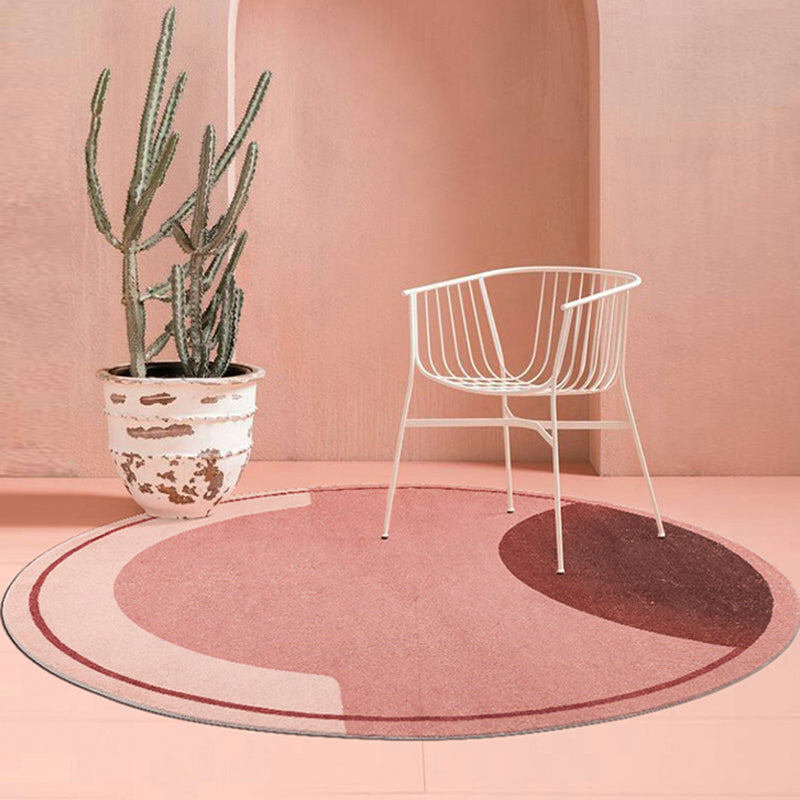 Modern Colorblock Rug Pink and Red Polyester Rug Non-Slip Pet Friendly Washable Area Rug for Bedroom Red Clearhalo 'Area Rug' 'Rug' 1812676
