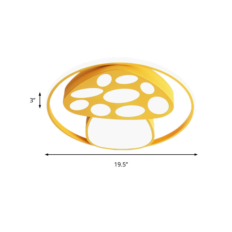 Cute Mushroom Flush Mount Light Cartoon Acrylic Metal Ceiling Lamp for Kindergarten Clearhalo 'Ceiling Lights' 'Close To Ceiling Lights' 'Close to ceiling' 'Flush mount' Lighting' 184994