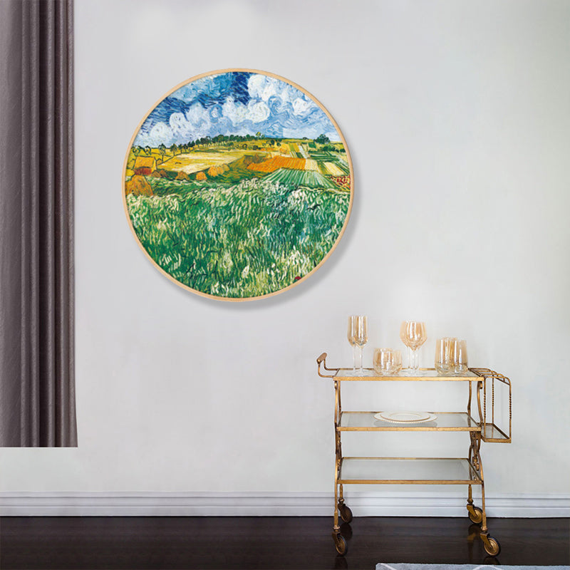 Paintings Farmfield Scenery Art Print Impressionism Canvas Wall Decor in Soft Color for Room Green Clearhalo 'Arts' 'Canvas Art' 1858869