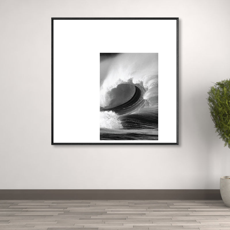 Dark Retro Wall Art Photographic Print Scenery Canvas for Bedroom, Multiple Size Options Light Gray Clearhalo 'Arts' 'Canvas Art' 1859980