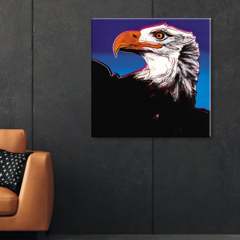 Wild Animal Canvas Print Pop Art Style Textured Dining Room Painting in Pastel Color White Clearhalo 'Arts' 'Canvas Art' 1860414