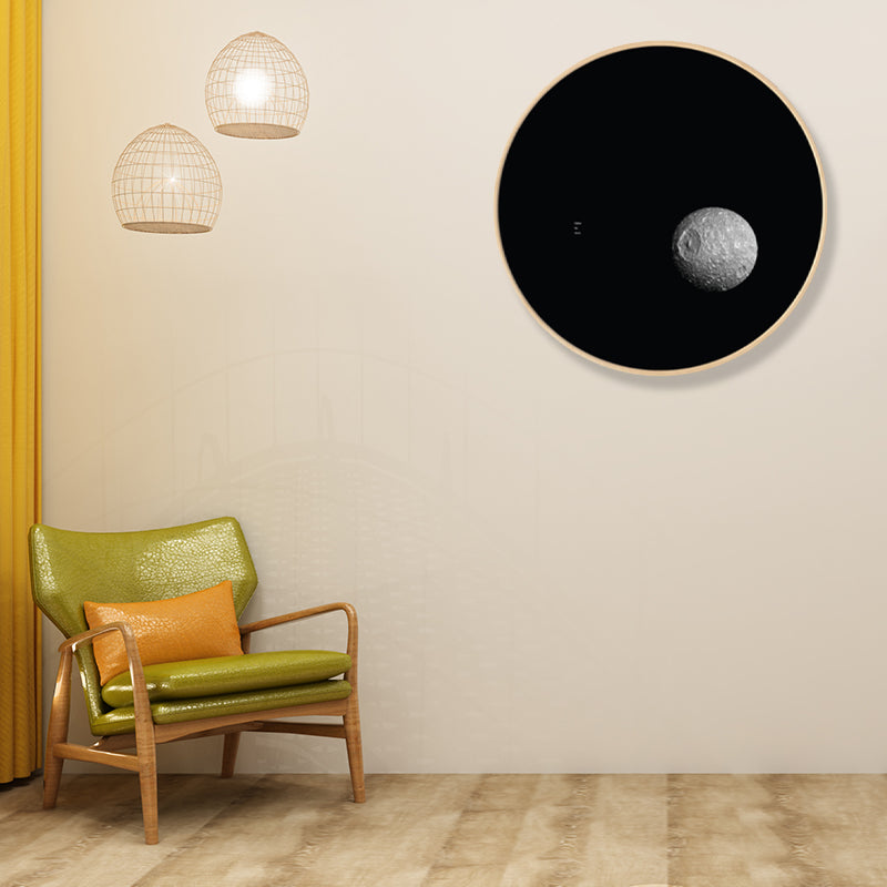 Dark Space Planet Canvas Print Textured Science Fiction Boys Bedroom Wall Art Decor Clearhalo 'Art Gallery' 'Canvas Art' 'Kids' Arts' 1860657