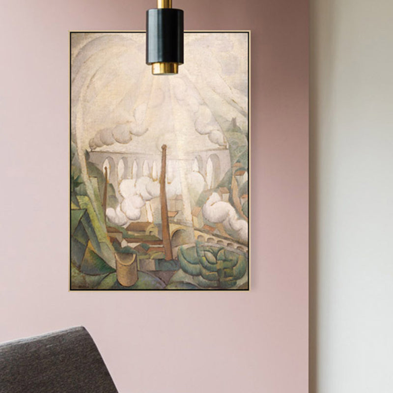 Coconut Tree Canvas Print Cubism Style Natural Landscape Wall Decor in Brown for Lounge Clearhalo 'Arts' 'Canvas Art' 1861110