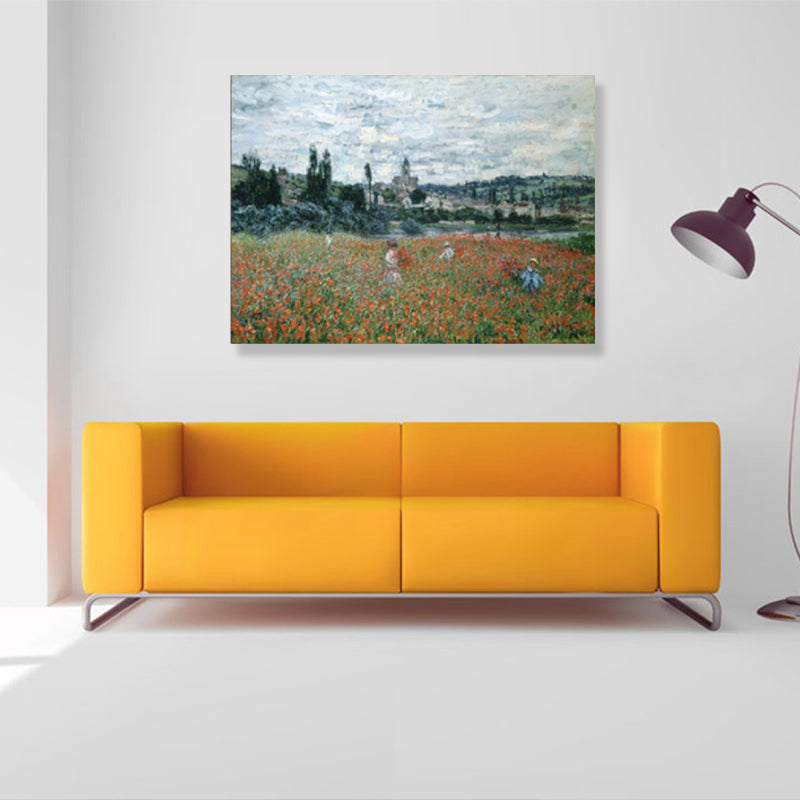 Natural Landscape Wall Art Decor for Living Room in Pastel Color, Multiple Sizes Red Clearhalo 'Arts' 'Canvas Art' 1861313