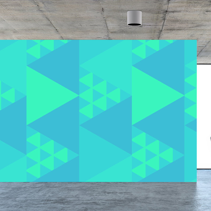 Bright Geometric Shapes Wallpaper Mural Moisture Resistant Modern Bedroom Wall Covering Light Blue Clearhalo 'Wall Decor' 'Wall Mural' 1863076