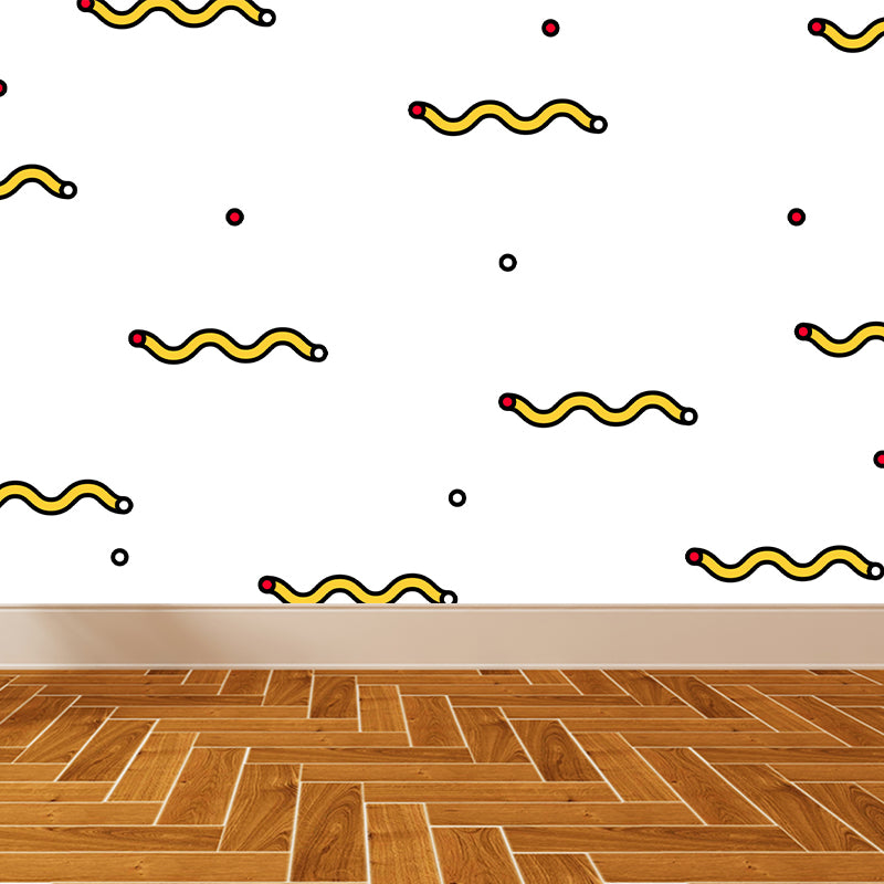 Full Size Modern Wall Mural Light Color Geometric Wall Decor for Baby Room, Made to Measure White Clearhalo 'Wall Decor' 'Wall Mural' 1863836