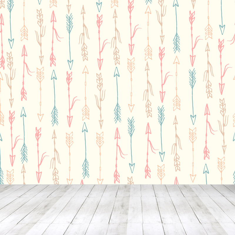 Kids Camping Patterned Mural Decal Soft Color Waterproofing Wall Art for Bedroom Beige Clearhalo 'Wall Decor' 'Wall Mural' 1864901