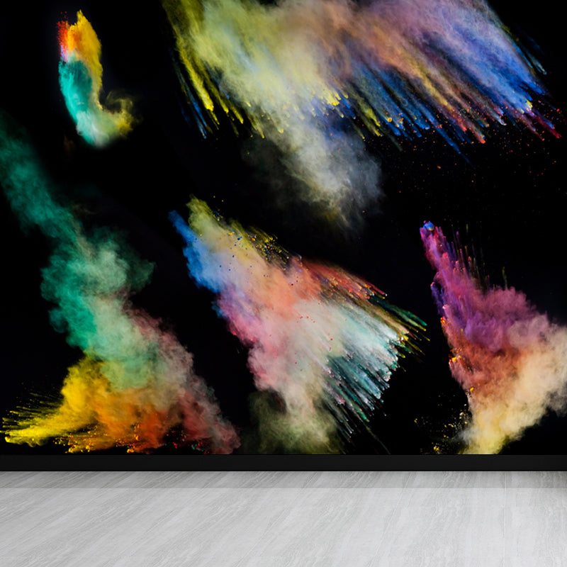 Multicolored Powder Wallpaper Mural Abstract Modern Waterproof Wall Covering for Home Black Clearhalo 'Wall Decor' 'Wall Mural' 1865077