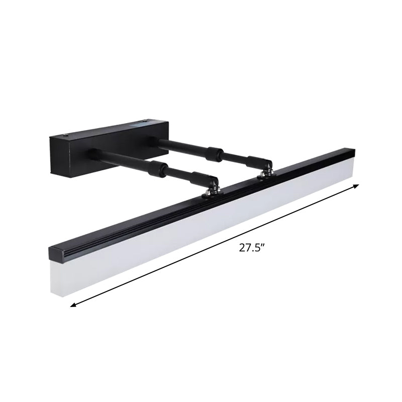 Simple 23.5"/27.5" L LED Bar Light Black Straight Wall Lighting Ideas with Acrylic Shade in Warm/White Light Clearhalo 'Modern wall lights' 'Modern' 'Vanity Lights' 'Wall Lights' Lighting' 1866679