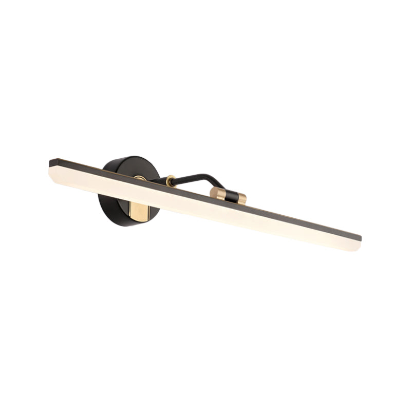 Minimal Streamlined Vanity Lighting Ideas Metal LED Washroom Wall Light in Black/Gold Clearhalo 'Cast Iron' 'Glass' 'Industrial' 'Modern wall lights' 'Modern' 'Tiffany' 'Traditional wall lights' 'Vanity Lights' 'Wall Lights' Lighting' 1866954