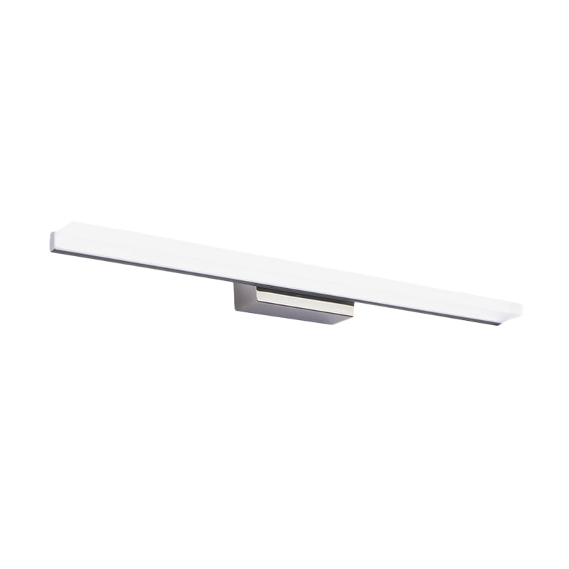 Linear Acrylic Vanity Mirror Light Simplicity LED Silver Wall Mounted Lighting in Warm/White Light Clearhalo 'Cast Iron' 'Glass' 'Industrial' 'Modern wall lights' 'Modern' 'Tiffany' 'Traditional wall lights' 'Vanity Lights' 'Wall Lights' Lighting' 1866961