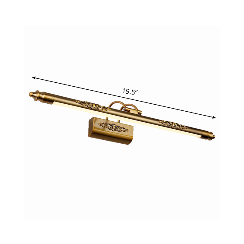 Metal Streamlined Wall Vanity Light Contemporary LED Brass Wall Lighting Ideas with Curvy Arm in Warm/White Light Clearhalo 'Cast Iron' 'Glass' 'Industrial' 'Modern wall lights' 'Modern' 'Tiffany' 'Traditional wall lights' 'Vanity Lights' 'Wall Lights' Lighting' 1867152