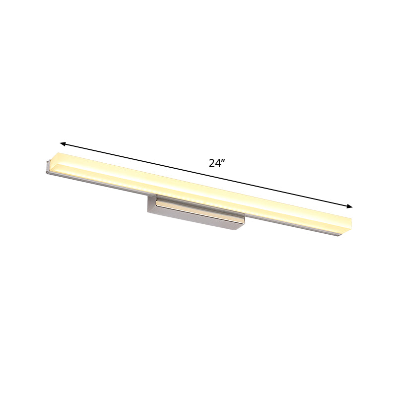 LED Bathroom Wall Lamp Contemporary Chrome Vanity Lighting with Streamlined Metal Shade in Warm/White Light Clearhalo 'Cast Iron' 'Glass' 'Industrial' 'Modern wall lights' 'Modern' 'Tiffany' 'Traditional wall lights' 'Vanity Lights' 'Wall Lights' Lighting' 1867864