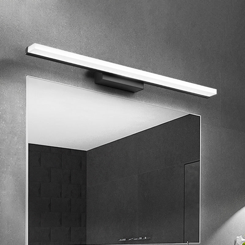 Acrylic Linear Vanity Wall Sconce Modernism LED Wall Lighting Fixture in Black, Warm/White Light Clearhalo 'Cast Iron' 'Glass' 'Industrial' 'Modern wall lights' 'Modern' 'Tiffany' 'Traditional wall lights' 'Vanity Lights' 'Wall Lights' Lighting' 1868022
