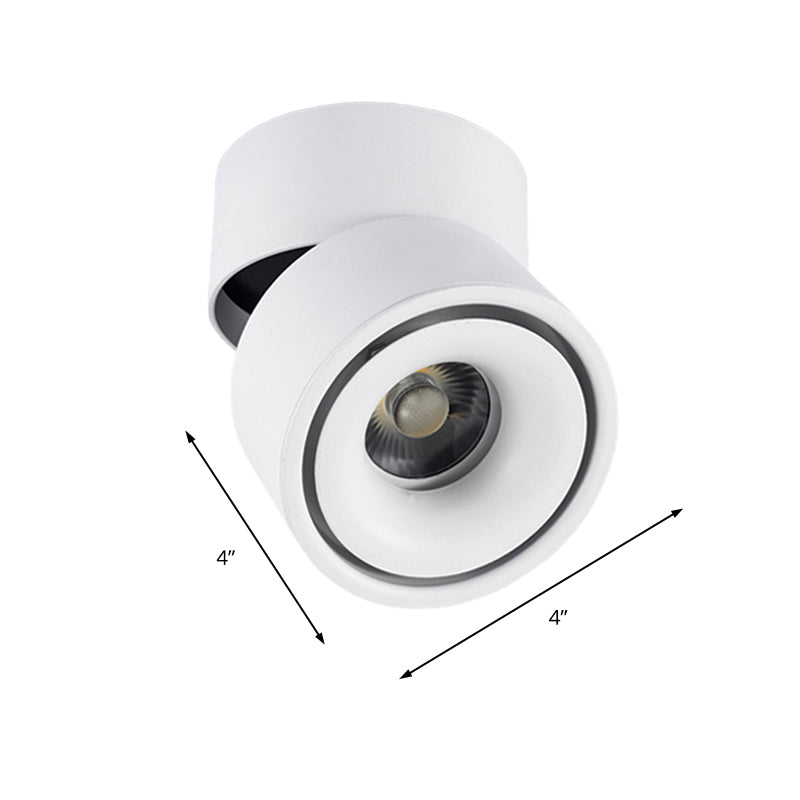 LED Bedroom Flush Mount Light with Round Metallic Shade Black/White Ceiling Fixture in Warm/White Lighting Clearhalo 'Cast Iron' 'Glass' 'Industrial' 'Modern wall lights' 'Modern' 'Tiffany' 'Traditional wall lights' 'Wall Lamps & Sconces' 'Wall Lights' Lighting' 186804