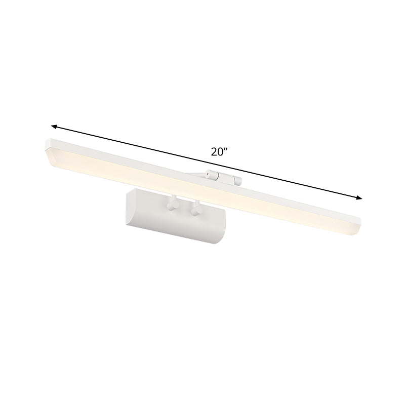 Metallic Cylinder Vanity Lamp Simplicity 16"/20" Long LED White Wall Lighting Ideas for Bathroom Clearhalo 'Cast Iron' 'Glass' 'Industrial' 'Modern wall lights' 'Modern' 'Tiffany' 'Traditional wall lights' 'Vanity Lights' 'Wall Lights' Lighting' 1868248