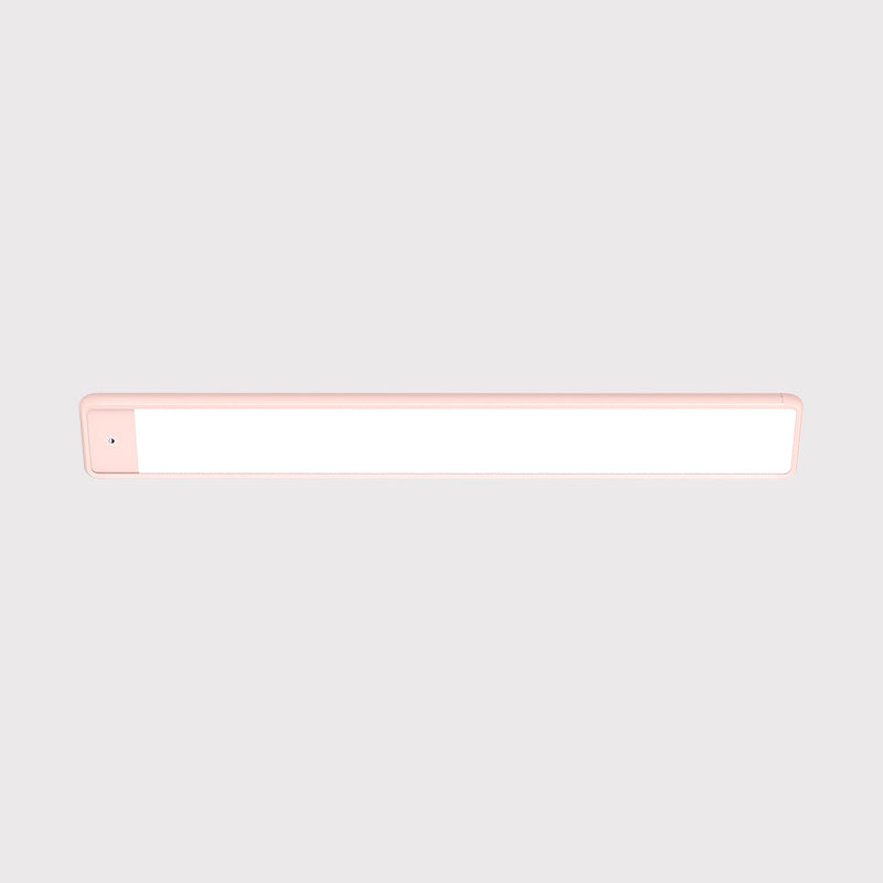 Plastic Elongated Vanity Lighting Fixture Modern Style LED Pink Wall Light Sconce for Bedroom Clearhalo 'Modern wall lights' 'Modern' 'Vanity Lights' 'Wall Lights' Lighting' 1868263