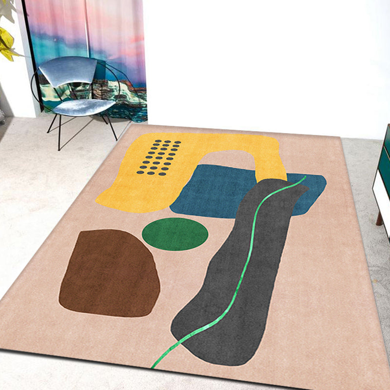 Novelty Home Rug Multi Color Abstract Carpet Polyester Washable Non-Slip Pet Friendly Rug Nude Pink Clearhalo 'Area Rug' 'Rug' 1869629