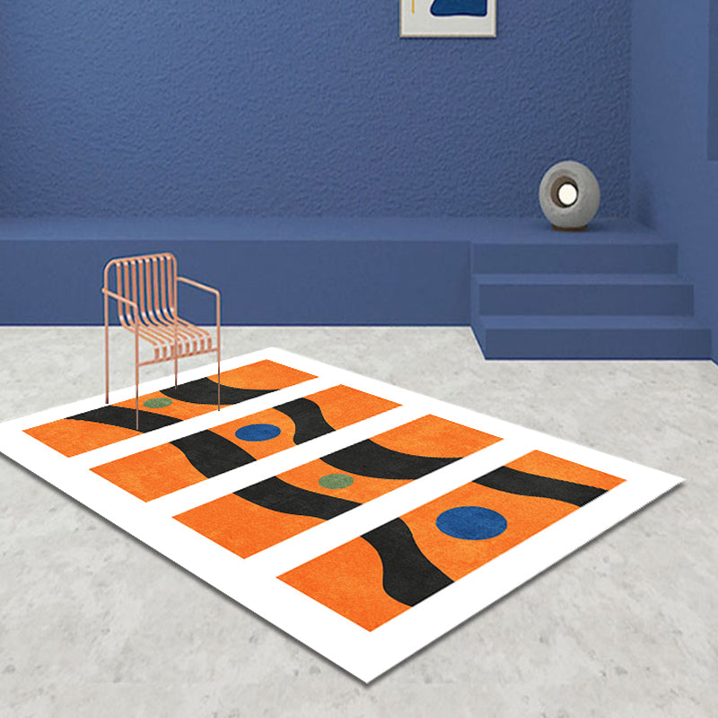 Modernist Abstract Rug Multicolor Polyester Rug Anti-Slip Pet Friendly Washable Area Rug for Living Room Yellow-Red Clearhalo 'Area Rug' 'Rug' 1869731