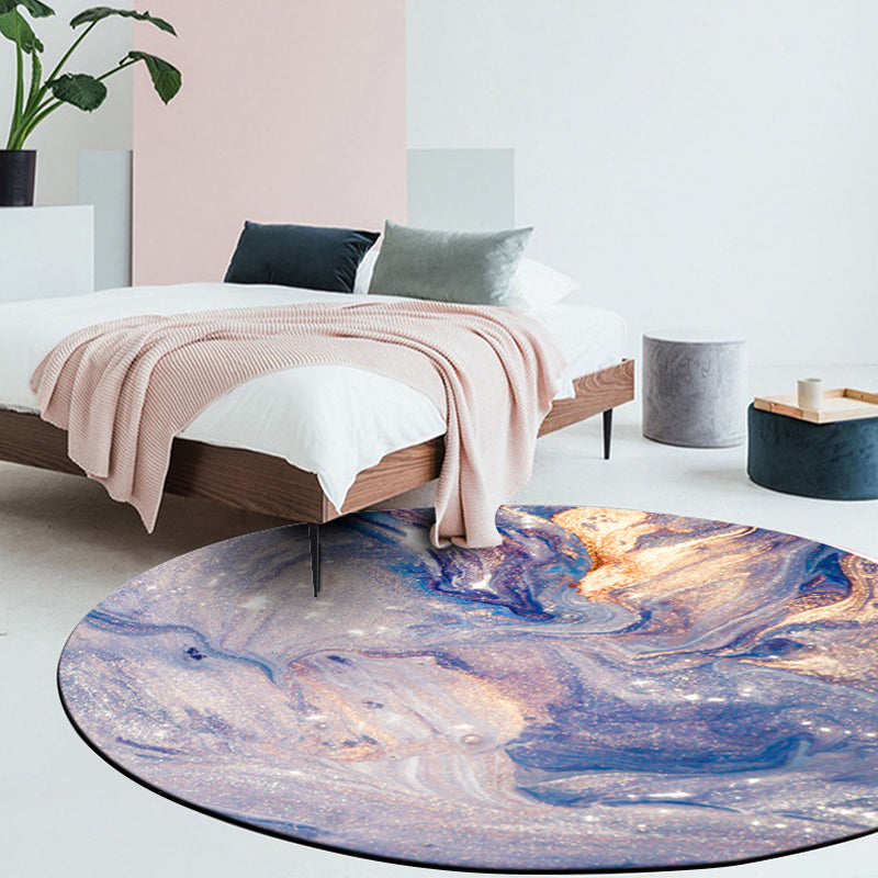 Purple Modernism Rug Synthetics Watercolor Pattern Carpet Pet Friendly Washable Non-Slip Area Rug for Bedroom Blue Clearhalo 'Area Rug' 'Rug' 1869921