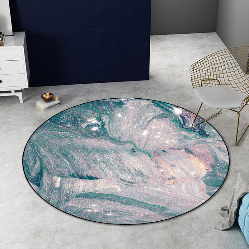 Green Watercolor Pattern Area Rug Polyester Modernism Rug Washable Anti-Slip Backing Rug for Decoration Dark Green Clearhalo 'Area Rug' 'Rug' 1870365