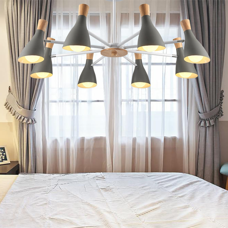 Undertint Bottle Suspension Light 8 Bulbs Macron Modern Metal Chandelier for Hotel Grey Clearhalo 'Ceiling Lights' 'Chandeliers' Lighting' options 187294_8eada724-cc71-43a3-ac34-0b28a7c4fe06