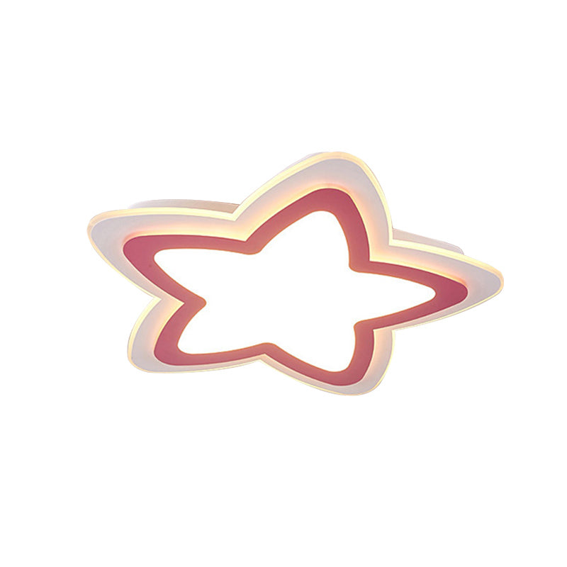 Contemporary Slim Panel Star Ceiling Lamp Acrylic Flush Mount Light for Study Room Clearhalo 'Ceiling Lights' 'Close To Ceiling Lights' 'Close to ceiling' 'Flush mount' Lighting' 187834