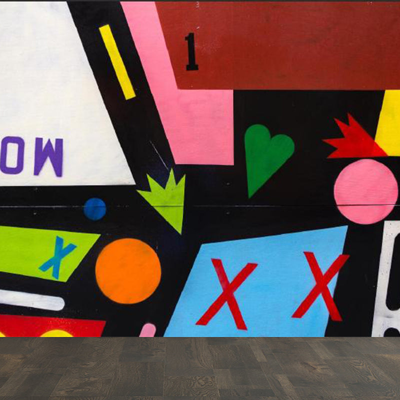 Landscape Mural Decal Modern Decorative Living Room Wall Covering, Custom Printed Black Clearhalo 'Wall Decor' 'Wall Mural' 1885294