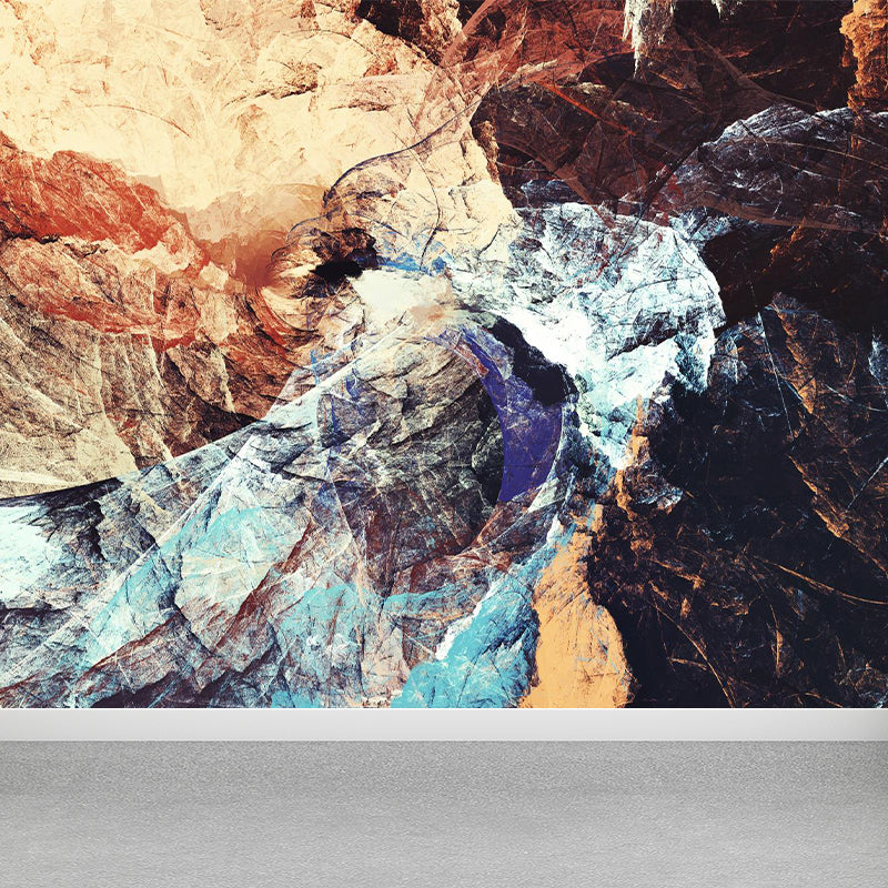 Painting Print Abstract Mural Wallpaper Large Wall Art for Room, Custom Size Available Dark Brown Clearhalo 'Wall Decor' 'Wall Mural' 1896388