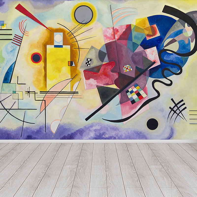 Large Kandinsky Abstract Artwork Mural Waterproofing Modern Living Room Wall Decor Light Yellow Clearhalo 'Wall Decor' 'Wall Mural' 1897013