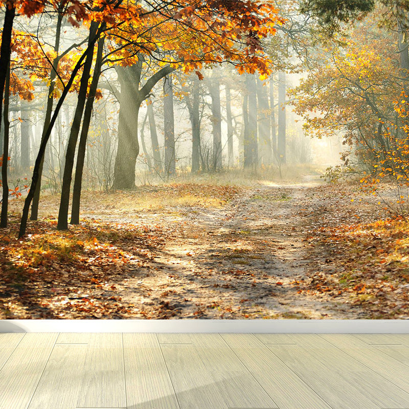 Scenery Print Mural Wallpaper Soft Color Contemporary Wall Decor for House Interior Light Yellow Clearhalo 'Wall Decor' 'Wall Mural' 1897103