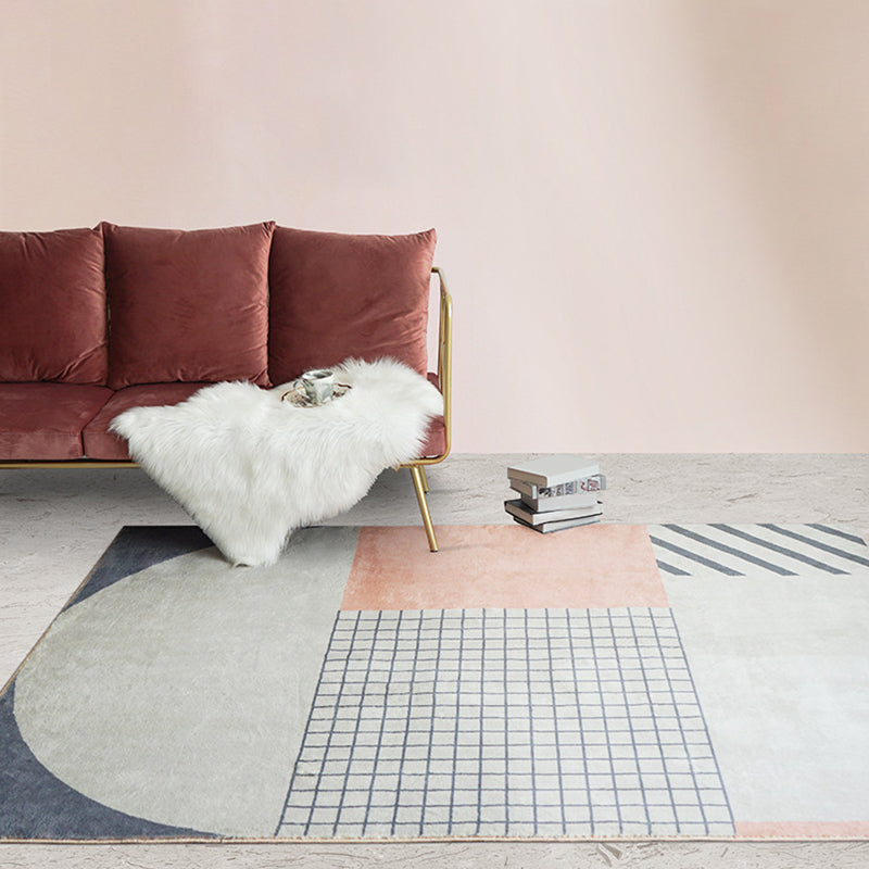 Bold Living Room Area Rug Multi Color Mixed Geometric Shapes Carpet Polyester Anti-Slip Backing Rug Grey Clearhalo 'Area Rug' 'Rug' 1898338