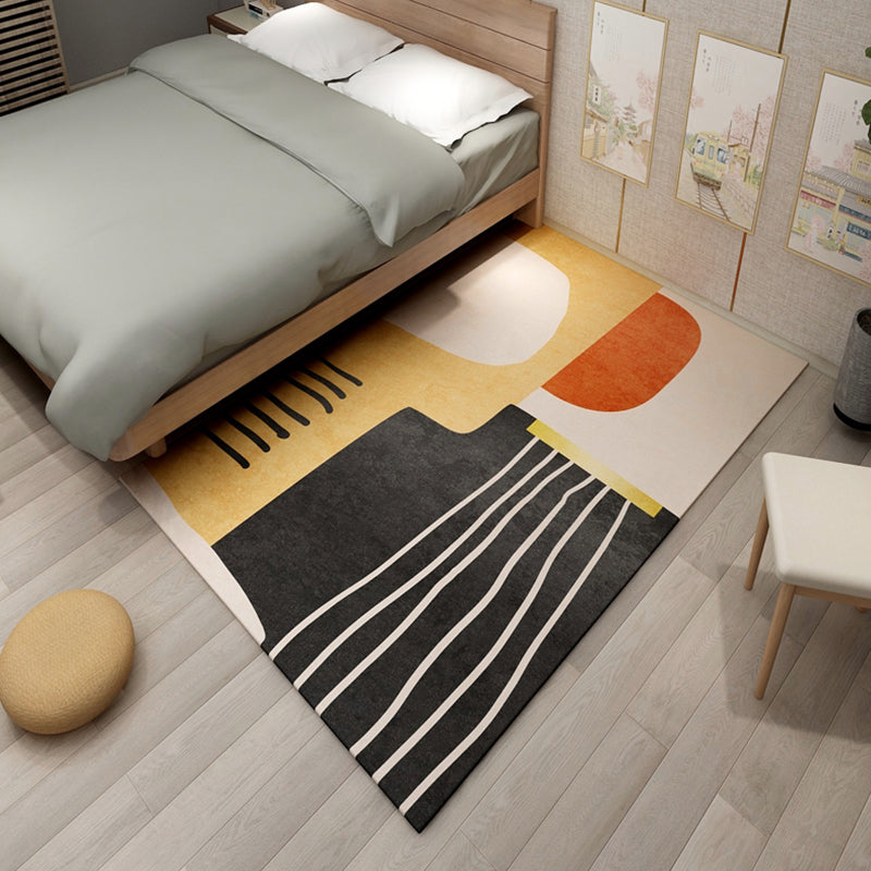 Bold Geometric Color Block Rug Multicolored Polypropylene Rug Pet Friendly Stain Resistant Carpet for Home Decor Black Clearhalo 'Area Rug' 'Rug' 1898679