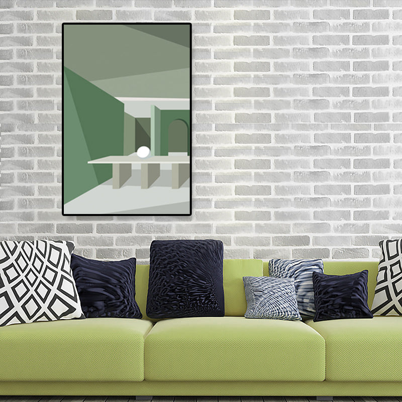 Nordic Architecture Geometric Canvas Pastel Color Textured Wall Art Print for Home Light Green Clearhalo 'Arts' 'Canvas Art' 1899029