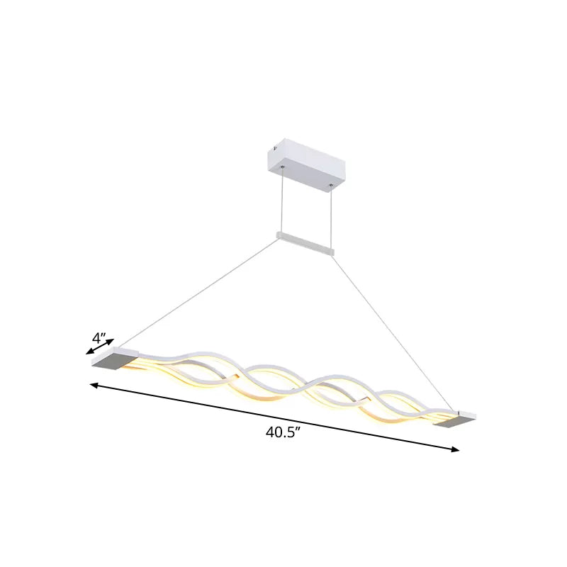 White Waves Island Light Fixture Minimal 2/4-Light Acrylic LED Suspension Lighting in Warm/White Light Clearhalo 'Ceiling Lights' 'Island Lights' Lighting' 1900441