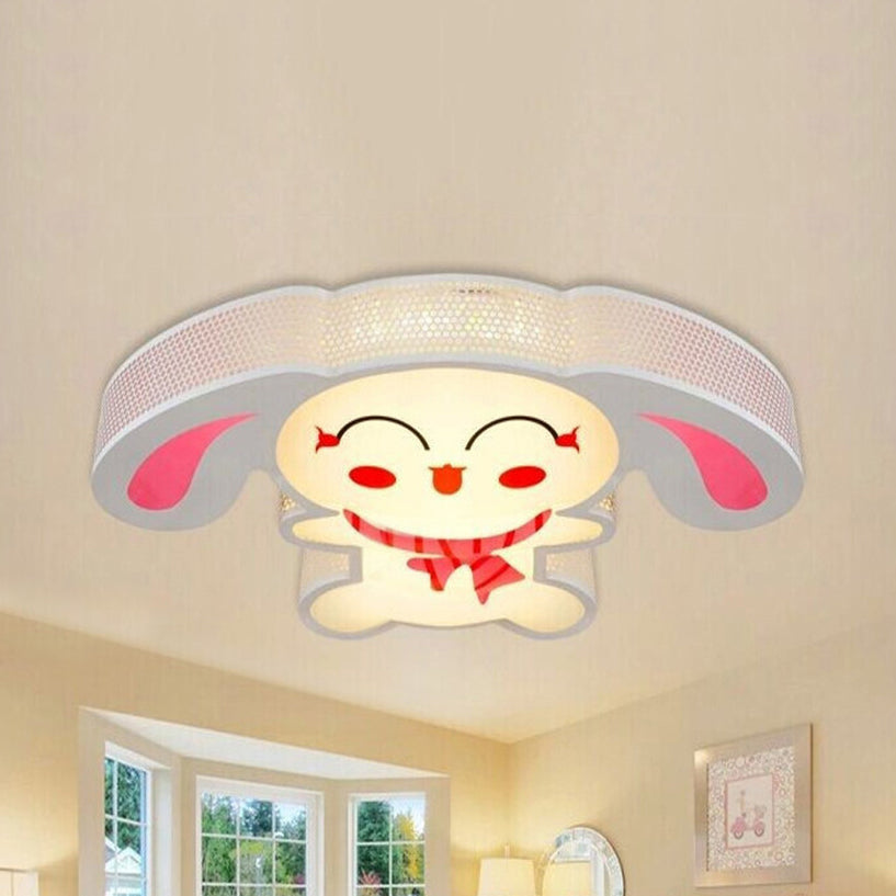 Cartoon Animal Flush Mount Ceiling Light Acrylic Ceiling Light Fixture in White for Kid Room Clearhalo 'Ceiling Lights' 'Close To Ceiling Lights' 'Close to ceiling' 'Flush mount' Lighting' 1903660