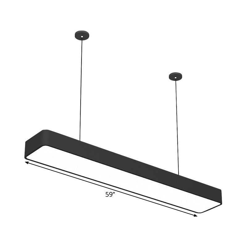 Linear Ceiling Suspension Lamp Modern Acrylic Black LED Drop Pendant for Office, 23.5"/47"/59" Width Clearhalo 'Ceiling Lights' 'Modern Pendants' 'Modern' 'Pendant Lights' 'Pendants' Lighting' 1904150