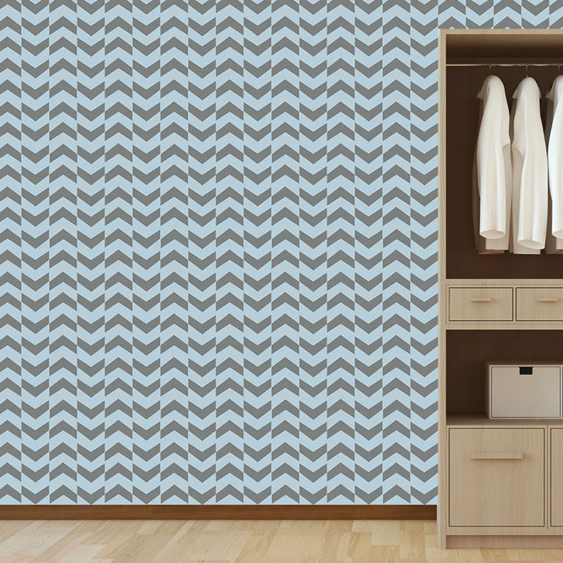 Simple Arrow Print Wallpaper Panels Blue Living Room Self-Adhesive Wall Art, 4' L x 20.5" W Clearhalo 'Modern wall decor' 'Modern' 'Wallpaper' Wall Decor' 1922183