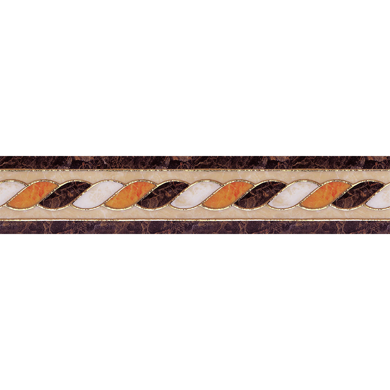 Stranded Cord Print Wallpaper Border Brown PVC Wall Art, Peel and Paste, 16.5' x 4" Clearhalo 'Vintage wall decor' 'Vintage' 'Wallpaper' Wall Decor' 1922561