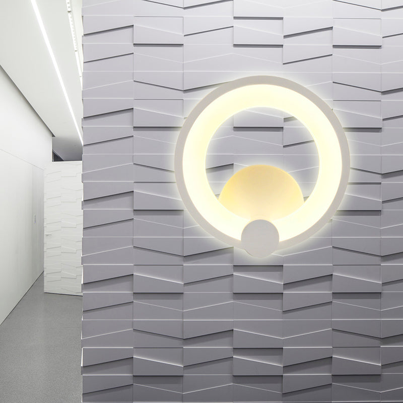 Egg Shaped Wall Light Simple Style Acrylic LED Wall Sconce in White for Bedside White Round Clearhalo 'Wall Lamps & Sconces' 'Wall Lights' Lighting' 192312