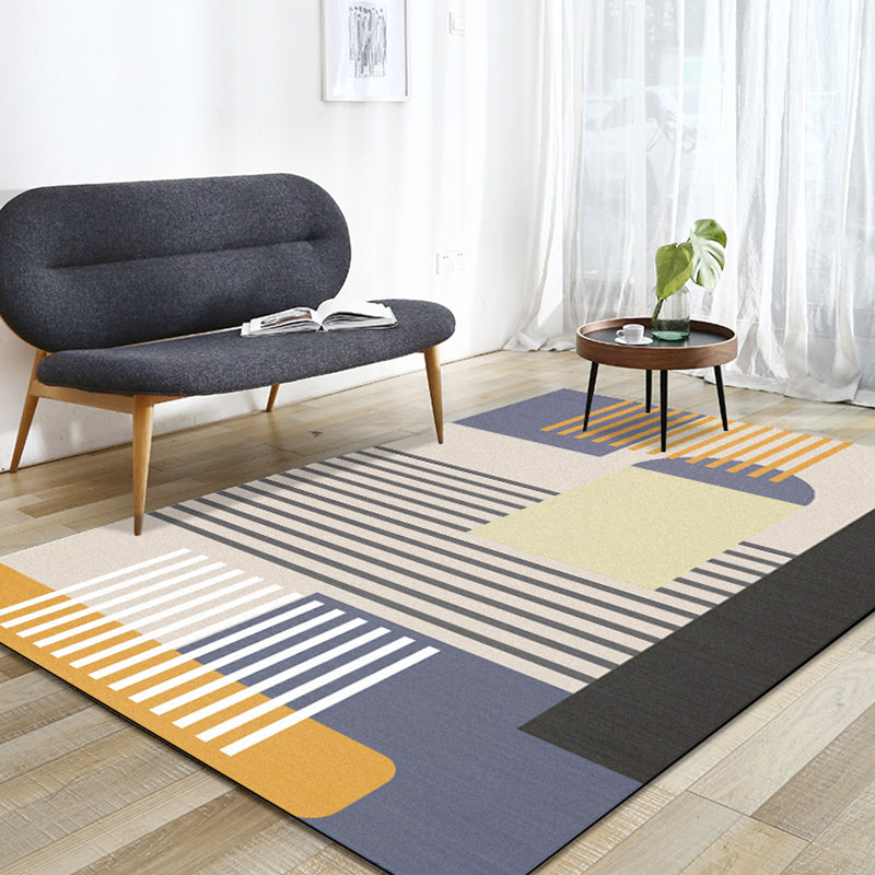 Novelty Colorblock Area Rug Multicolor Polyester Rug Stain-Proofing Non-Slip Carpet for Living Room Beige Clearhalo 'Area Rug' 'Rug' 1927349