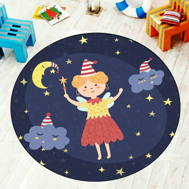 Kids Wonderland Rug Multicolor Polypropylene Carpet Non-Slip Pet Friendly Rug for Childrens Bedroom Dark Blue Clearhalo 'Area Rug' 'Rug' 1932051
