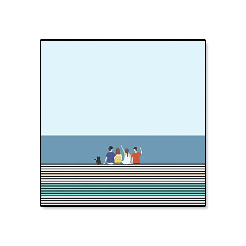 Nordic Canvas Wall Art Light Color Illustrated Figure Wall Decor for Girls Bedroom Clearhalo 'Art Gallery' 'Canvas Art' 'Contemporary Art Gallery' 'Modern' Arts' 1933265