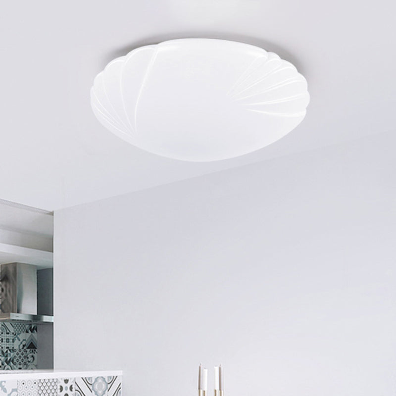 Shell Shaped Kitchen Dinette Flush Mount Acrylic Simple Style LED Ceiling Lamp in White/3 Color Light, 10"/14"/16" Dia Clearhalo 'Ceiling Lights' 'Close To Ceiling Lights' 'Close to ceiling' 'Flush mount' Lighting' 1935611