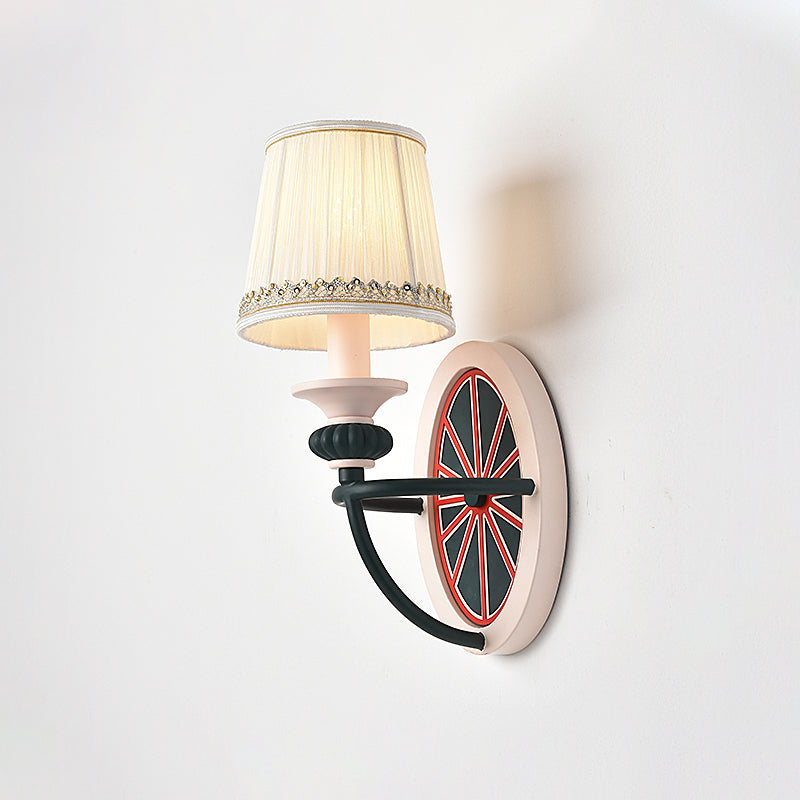 Metal Bucket Wall Light One Light Modern Stylish Sconce Lamp for Living Room Kid Bedroom Green Clearhalo 'Wall Lamps & Sconces' 'Wall Lights' Lighting' 193753