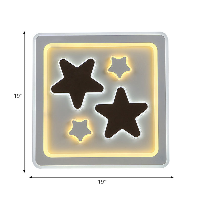 Square Living Room Ceiling Mount Light Acrylic Modern Stylish Ceiling Lamp in White Clearhalo 'Ceiling Lights' 'Close To Ceiling Lights' 'Close to ceiling' 'Flush mount' Lighting' 194369