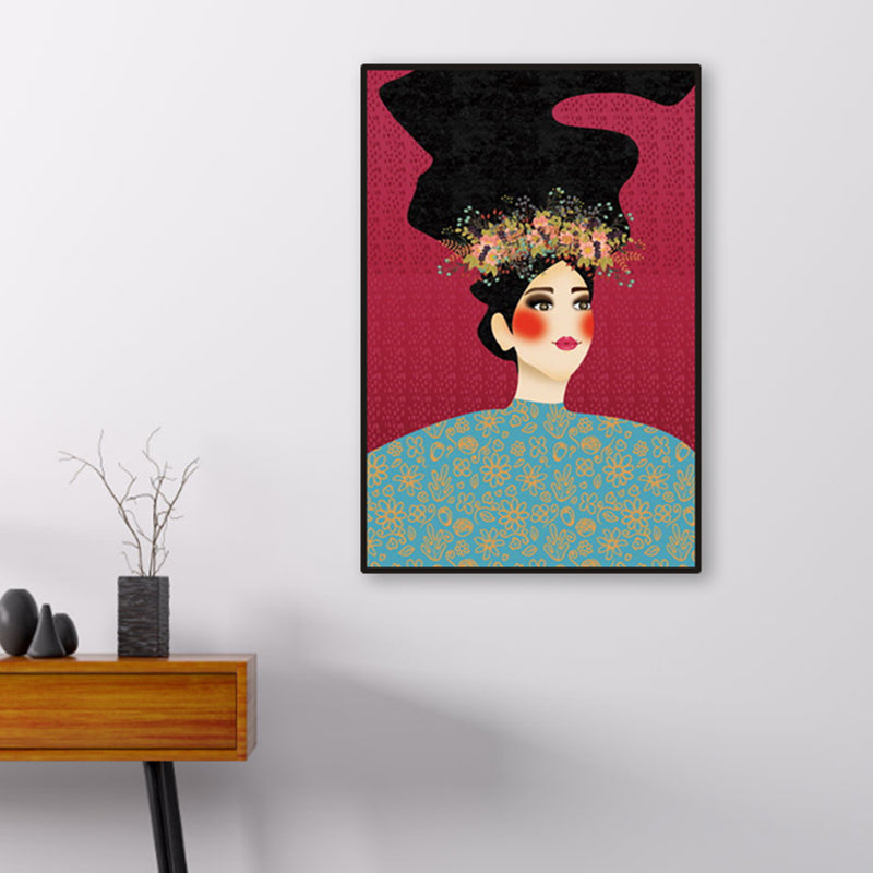 Blush Maiden Wall Art Decor Pastel Color Canvas Painting, Textured, Multiple Sizes Blue Clearhalo 'Arts' 'Canvas Art' 1956156